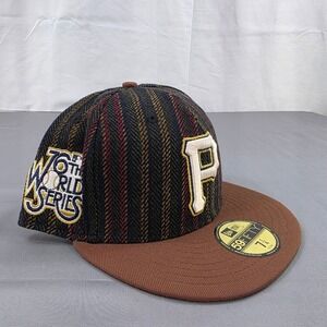 New Era 59fifty‎ Pittsburgh Pirates World Series Patch Fitted Hat 7 1/4 Wool